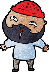 cartoon happy bearded man