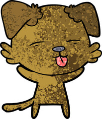 cartoon dog sticking out tongue