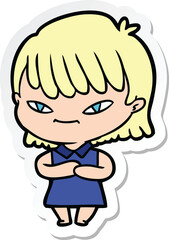 sticker of a cartoon woman