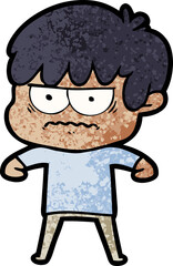 annoyed cartoon boy