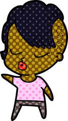 cartoon pretty hipster girl