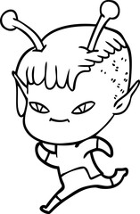 cute cartoon alien girl