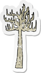 retro distressed sticker of a old bare tree cartoon