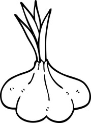 line drawing cartoon garlic bulb