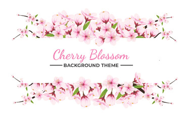 Obraz na płótnie Canvas Vector cherry blossom branch with sakura flower.cherry blossom background with cherry bud and pink sakura flower
