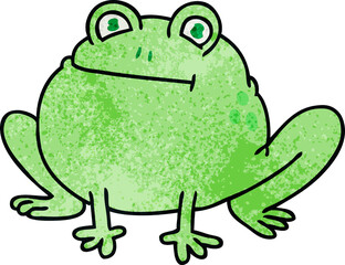 hand drawn quirky cartoon frog