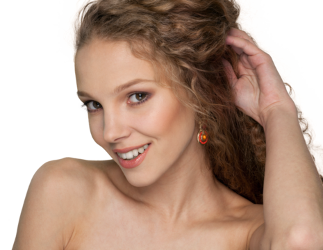 Beautiful Sexy young Woman with curly hair