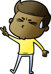 Obraz premium cartoon man sweating