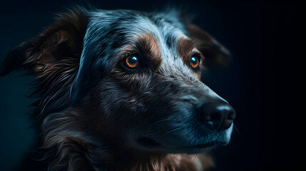 Happy Dog on Colored Background