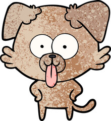 cartoon dog with tongue sticking out