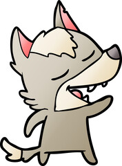 cartoon wolf laughing