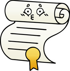 gradient shaded cartoon of a contract