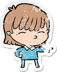 Fototapeta premium distressed sticker of a cartoon woman