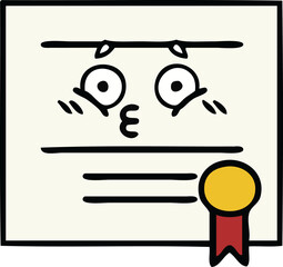 cute cartoon of a graduation diploma