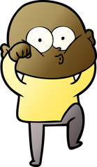 cartoon bald man staring