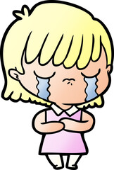 cartoon woman crying