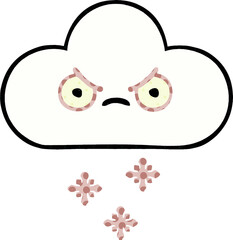 comic book style cartoon of a snow cloud
