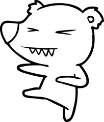 kicking polar bear cartoon