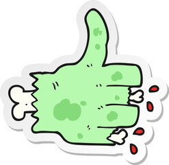 sticker of a cartoon zombie hand