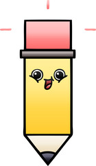 gradient shaded cartoon of a pencil