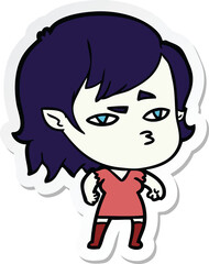sticker of a cartoon vampire girl