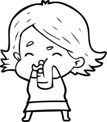 cartoon girl pulling face