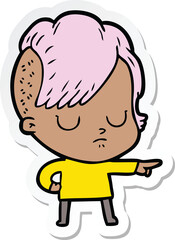 sticker of a cartoon woman