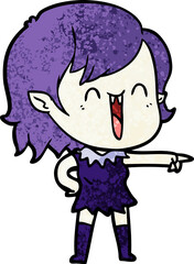 cute cartoon happy vampire girl