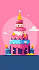 Fototapeta premium Birthday Cakes Generative AI