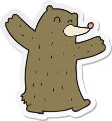 sticker of a cartoon bear