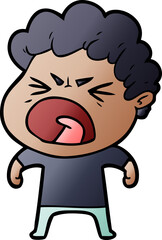 cartoon furious man