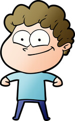 cartoon happy man