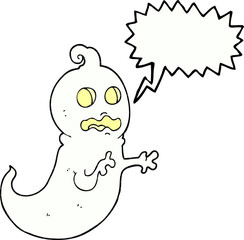 freehand drawn comic book speech bubble cartoon ghost
