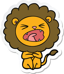 Fototapeta premium sticker of a cartoon angry lion