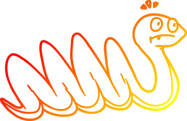 Fototapeta premium warm gradient line drawing of a cartoon snake