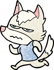 cartoon annoyed wolf