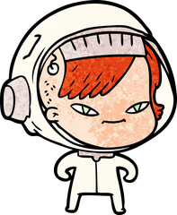 cartoon astronaut woman