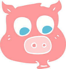 flat color illustration of pig