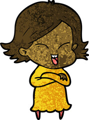 Obraz premium happy cartoon girl