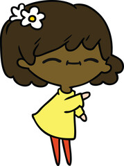 freehand drawn cartoon of cute kawaii girl