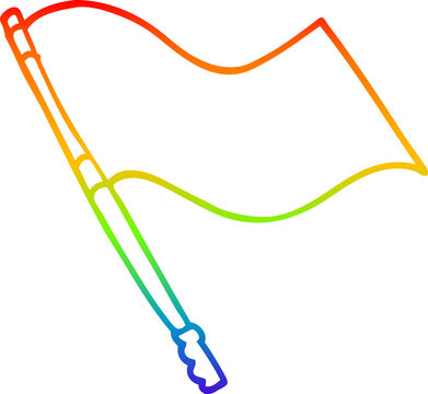 recommend clip art: rainbow gradient line drawing of a cartoon flag