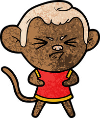 cartoon annoyed monkey