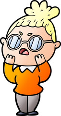 cartoon annoyed woman