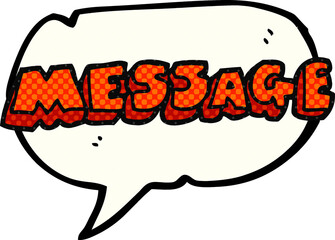 freehand drawn comic book speech bubble cartoon message text