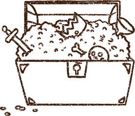Treasure Chest Charcoal Drawing