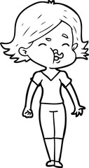 cartoon girl pulling face