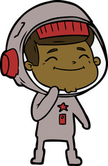 happy cartoon astronaut