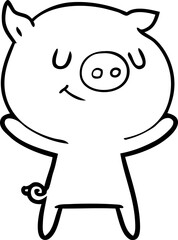 Obraz premium happy cartoon pig