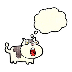 cartoon shocked cat with thought bubble