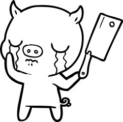 cartoon pig crying